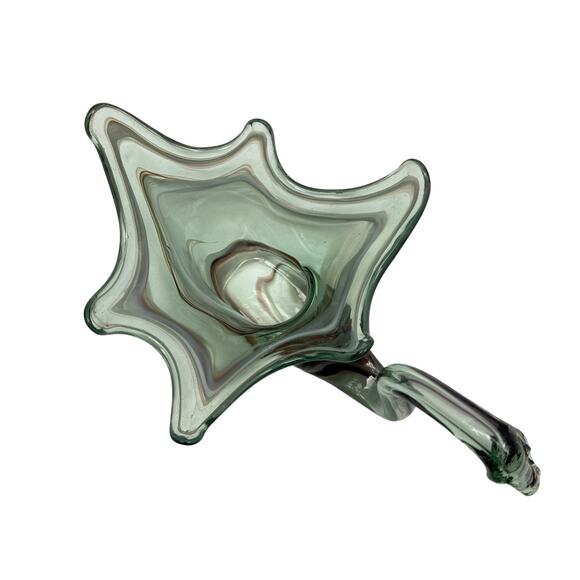 Vintage MCM Sooner Glass Blown Swirl Purple Orange White Swan Bowl Mid Century - Picture 3 of 6